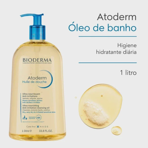 Bioderma Atoderm Óleo de Banho Hidratante Cleansing Oil - 1 Litro - Image 3