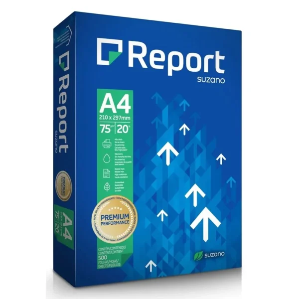 Papel A4 Report Branco com 500 folhas 75g/m² Suzano