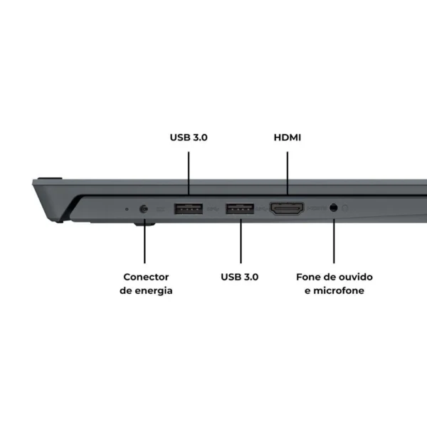 Notebook Positivo Vision C15 Celeron 4GB 128GB eMMC 15” HD Windows 11 Lumina Bar Cinza - Image 4