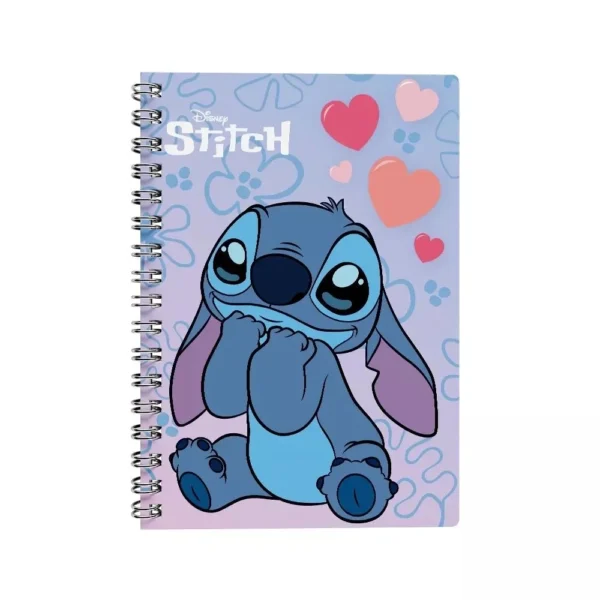 Caderno Universitário Capa Dura 1 Matéria Disney Stitch Love - School Basics